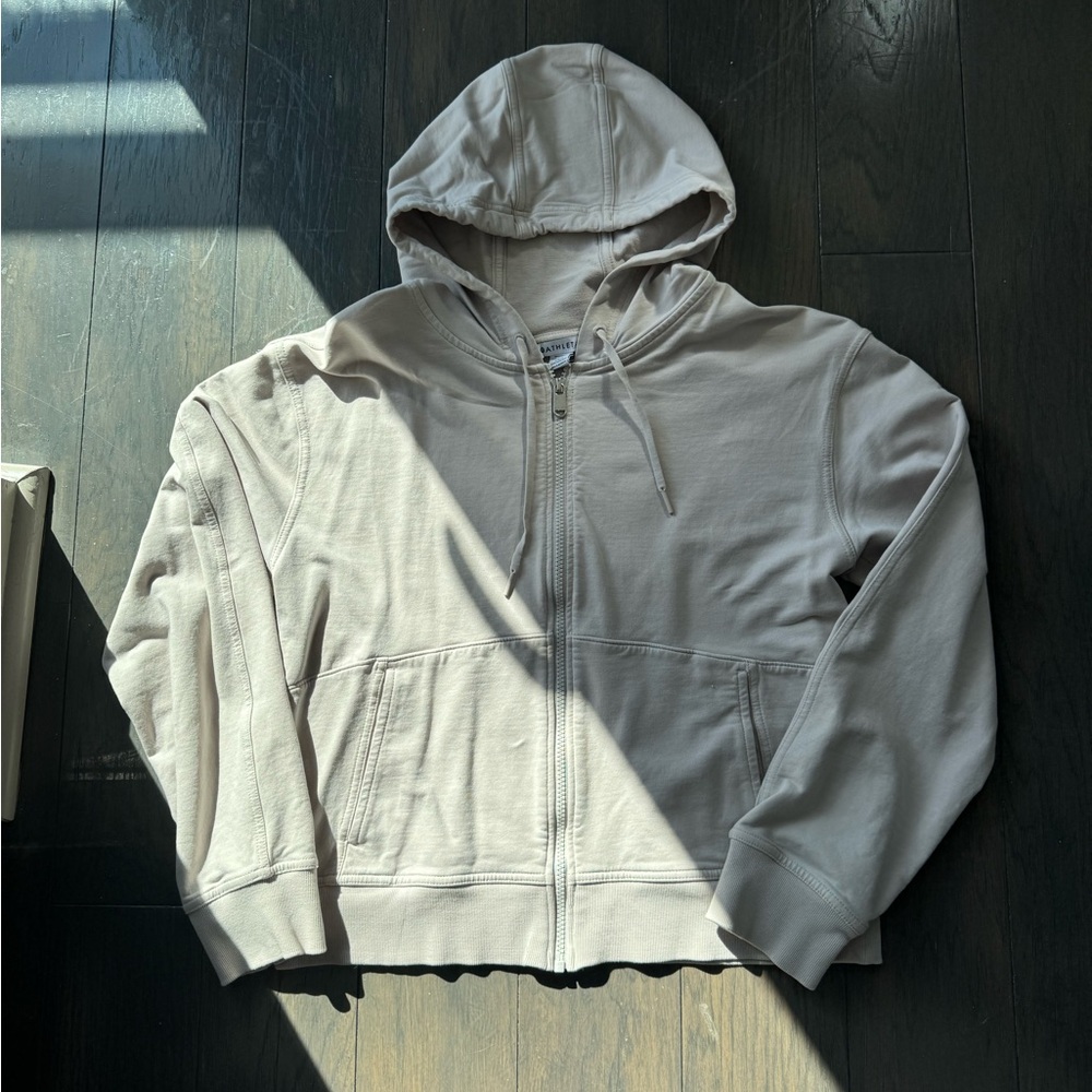 Athleta Light Tan Hooded Zip-Up